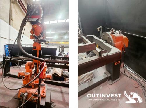 Robot de soldadura con mesa volteadora