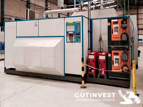 Two-robot arc welding cell unit