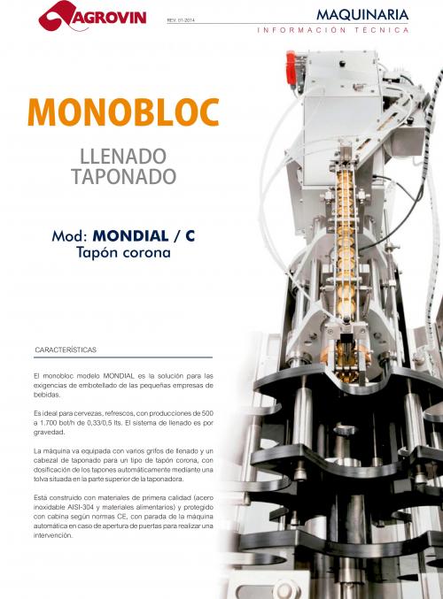 Filling and capping machine Monoblock  -1.100 bot/h