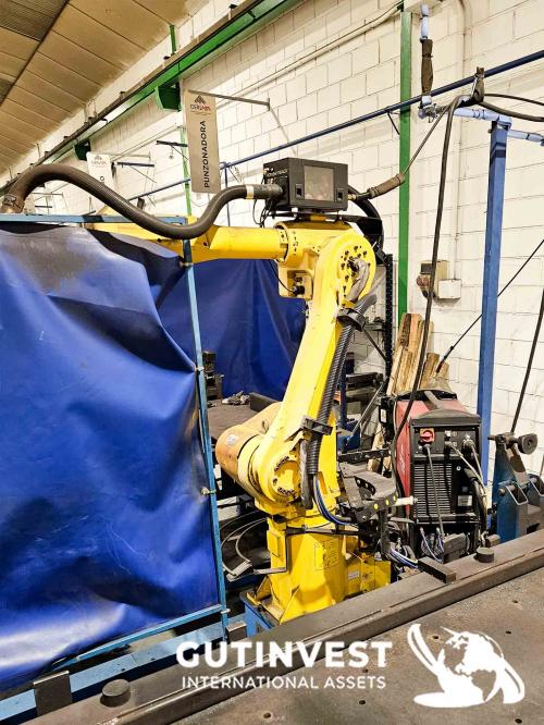 Welding robot with rail