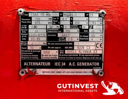 Natural Gas Generator Set - 875kva
