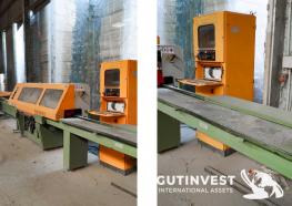 Wood optimizer sawing machine.